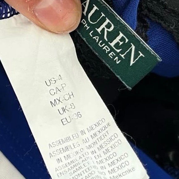 Ralph Lauren women’s size 4 royal blue white one piece full piece swimming suit - Picture 2 of 5